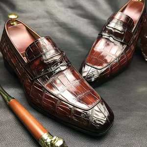 Chaussures Goodyear Welt de haute qualité pour hommes, chaussures de luxe faites à la main pour hommes, cuir de crocodile véritable, chaussures de soirée de <span class=keywords><strong>mariage</strong></span> pour hommes - Product Image 6