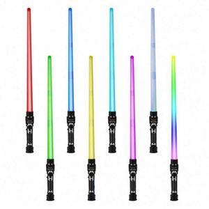 Espada Láser de Juguete USB 2024, 24 LED Intermitentes con Sonido, Retráctil, Ecológica, de Alta Calidad, Unisex, con Luces Giratorias - Product Image 1