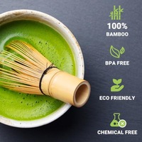 Fouet à matcha 100 brins en bambou naturel, couleur bambou violet, écologique, classique, semi-fait main, Chasen pour préparer et mélanger le matcha