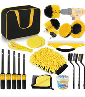 Ensemble de brosses de nettoyage de voiture Kit d'outils de nettoyage de la boîte pour le lavage des roues intérieures