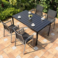 Table et chaises de patio extérieur, design minimaliste moderne, table en alliage d'aluminium imperméable, ensemble de salon mobile pour jardins et terrasses