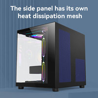 MATX Casing komputer Desktop hitam MOQ rendah Casing PC Cpu kabinet Casing komputer