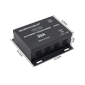 Transformador de fuente de alimentación para coche, convertidor de 24V a 12V, 30A