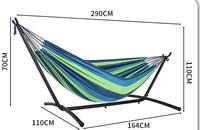 Hamac portable réglable en hauteur avec support, barre de maintien en bambou, et bâche inclinable pour jardin, patio, balcon