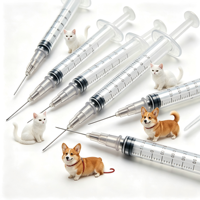 Seringue jetable en plastique à embout Luer Lock avec aiguille, 1ml, 2ml, 3ml, 5ml, 10ml, 20ml, 50ml, 100ml, pour usage industriel, chiens et chats, fournie par l'usine