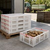 Caisses en plastique empilables, pliables, pour déménagement, paniers à fruits, légumes, fruits de mer, caisses ventilées pliables