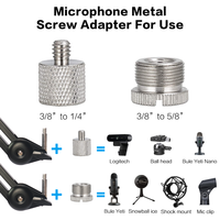 Support de microphone métallique réglable pour studio, bureau, table, diffusion en direct et enregistrement – Bras articulé pour micro