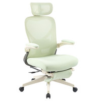 Chaise de bureau de direction ergonomique moderne avec appui-tête 3D, dossier haut en maille, accoudoirs rabattables