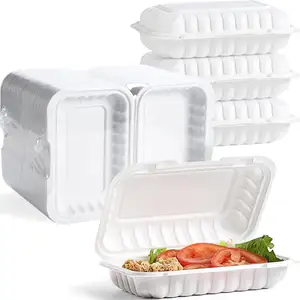 Fabrikant Prijs Plastic Witte 9X6Inch Clamshell Containers Voedsel Afhaalcontainers Voor Restaurant
