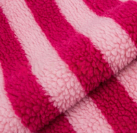 Tissu jacquard rayé bicolore en polaire de polyester texturé, avec logo personnalisé, pour vêtements, jouets, sellerie automobile, canapés et sacs