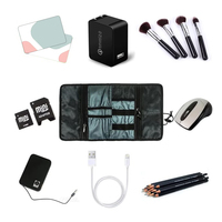 Organisateur électronique, pochette pour câbles, chargeur de voyage, accessoires pour téléphone, étui à enrouler, cartes mémoire USB SD, écouteurs, clé USB