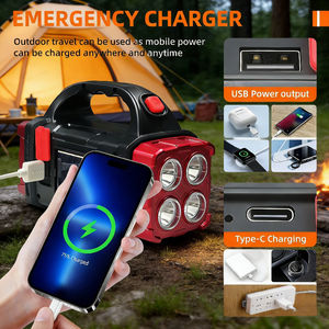 Station d'alimentation minimaliste tout-en-un, lampe solaire/USB, 4 modes d'éclairage, IP65, 2500 lumens, chargeur d'urgence pour la randonnée - Product Image 5