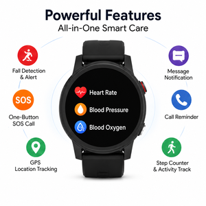 El Mejor Reloj Inteligente para Personas Mayores con 4G, GPS, Pantalla Táctil, Botón SOS, Resistencia al Agua IP67, Correa <span class=keywords><strong>de</strong></span> Silicona, Pantalla AMOLED y Monitor <span class=keywords><strong>de</strong></span> Frecuencia Cardíaca - Product Image 3