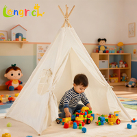 Tente de jeu pour enfants, pliable, intérieure/extérieure, tipi en toile de coton, maisonnette pour bébé avec fenêtre