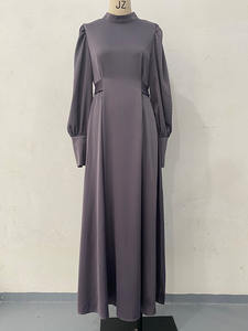 เดรสผ้าซาตินน้ำหนักเบาสไตล์ Abaya แฟชั่นใหม่ระบายอากาศได้ดีสำหรับฤดูร้อน - Product Image 5