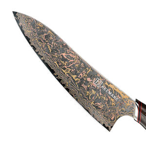 سكين طاه 8 بوصة سكاكين مطبخ يابانية عالية الجودة من النحاس الصلب الدمشقي حادة للغاية مقبض مريح سكاكين مطبخ يابانية - Product Image 3