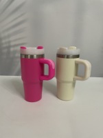 Mug isotherme de voyage en acier inoxydable personnalisé avec logo laser, 14 oz, 30 oz, 40 oz, avec couvercle à paille pour boissons chaudes et froides, café