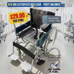 Silla <span class=keywords><strong>de</strong></span> <span class=keywords><strong>Ruedas</strong></span> Manual Plegable Modelo 809 <span class=keywords><strong>de</strong></span> Acero Cromado para Fácil Transporte - Product Image 2