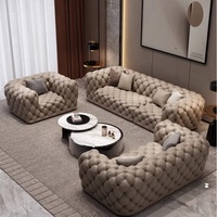 Canapé sectionnel en velours de luxe européen moderne pour villa, salon, hall d'hôtel, appartement, ensemble de canapés pour la maison