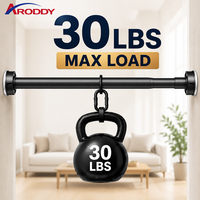 ARODDY Source Factory Tringle à rideau murale sans perçage à tension interne 25 mm, 27,56-47,24 pouces, en acier au carbone 0,55 mm, pour rideaux et douches