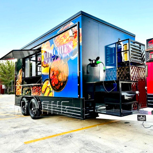 Camion de restauration mobile à 4 roues en acier inoxydable avec cuisine complète, kiosque à café et chariot de restauration rapide pour les vendeurs de hot-dogs et de glaces - Product Image 2