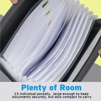 Porte-documents accordéon extensible A4 en PP à 13 pochettes avec logo personnalisé, sans acide/sans PVC, qualité archivistique pour le bureau et les enseignants