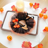 Écharpe triangulaire en polyester doux et réglable pour Halloween, motif chat et chien, dessin animé - Accessoire de fête mignon et amusant