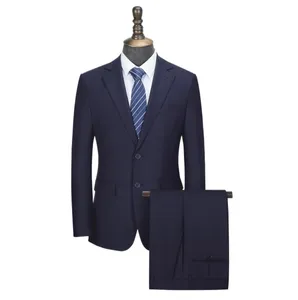 Costume de banquet d'affaires pour hommes bleu royal élégant haut de gamme manteau formel à simple boutonnage avec pantalon assorti