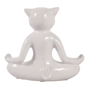 Statuetta di Gatto Yoga in Ceramica, Scultura per Meditazione, Decorazione per Casa e Ufficio - Product Image 5
