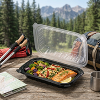 Boîte à emporter jetable de 9*6 pouces en PP de qualité alimentaire, sans PFAS, sans BPA, micro-ondable, pour la préparation des repas au restaurant