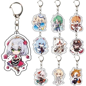 Simpatico portachiavi Genshin impatto Noelle Amber Mona Barbara Klee Diluc <span class=keywords><strong>Fischl</strong></span> gioco di saccarosio accessori per ciondoli in acrilico fan regalo di Natale - Product Image 1