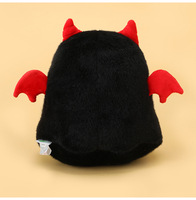 Peluche Kawaii Crâne de Diable d'Halloween, Jouet Doux Rouge et Noir, Poupée Fantôme Rembourrée, Cadeau pour Fille, Décoration d'Halloween, Animal en Peluche