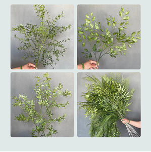 Planta de helecho artificial <span class=keywords><strong>verde</strong></span>, rama de follaje floral para decoración interior de hogar y oficina - Product Image 2
