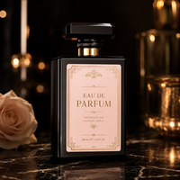 Étiquettes personnalisées de luxe en feuille d'or rose pour flacons de parfum, autocollants imperméables pour emballages cosmétiques
