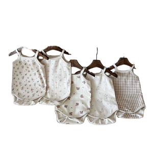 Pelele de verano con tirantes para bebé, versión coreana, 100% algodón, cierre de botón informal, mono, Protector de vientre, traje para gatear, chaleco pequeño - Product Image 1
