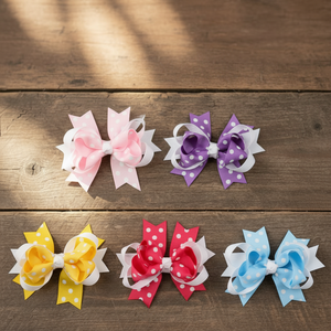 Barrettes pour bébés filles : Grands nœuds en ruban avec <span class=keywords><strong>strass</strong></span> brillants, couleurs acidulées - Product Image 1