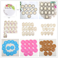 Kartu Penanda Perkembangan Bayi 12 Bulan, Latar Belakang Bulan Purnama, Motif Kayu Bohemian, Bunga Daisy, Dekorasi