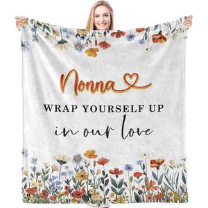 Floral Flannel Blanket Throw Blanket Nap Blanket Reversible Cozy Warm for Home Office Nap Custom Print Bulk Wholesale - Product Image 3