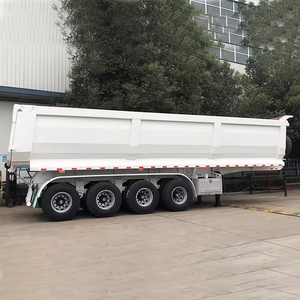 Nouvel an 4 essieux 80 tonnes en acier benne remorque arrière camion à benne basculante semi-remorque avec benne hydraulique paroi latérale benne camion à benne basculante vente - Product Image 2