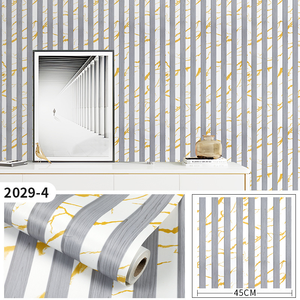 Papier peint moderne 3D à rayures en peau de daim pour <span class=keywords><strong>chambre</strong></span> à coucher, papier peint en PVC pour salon, fond de télévision, papier peint mural auto-adhésif - Product Image 6