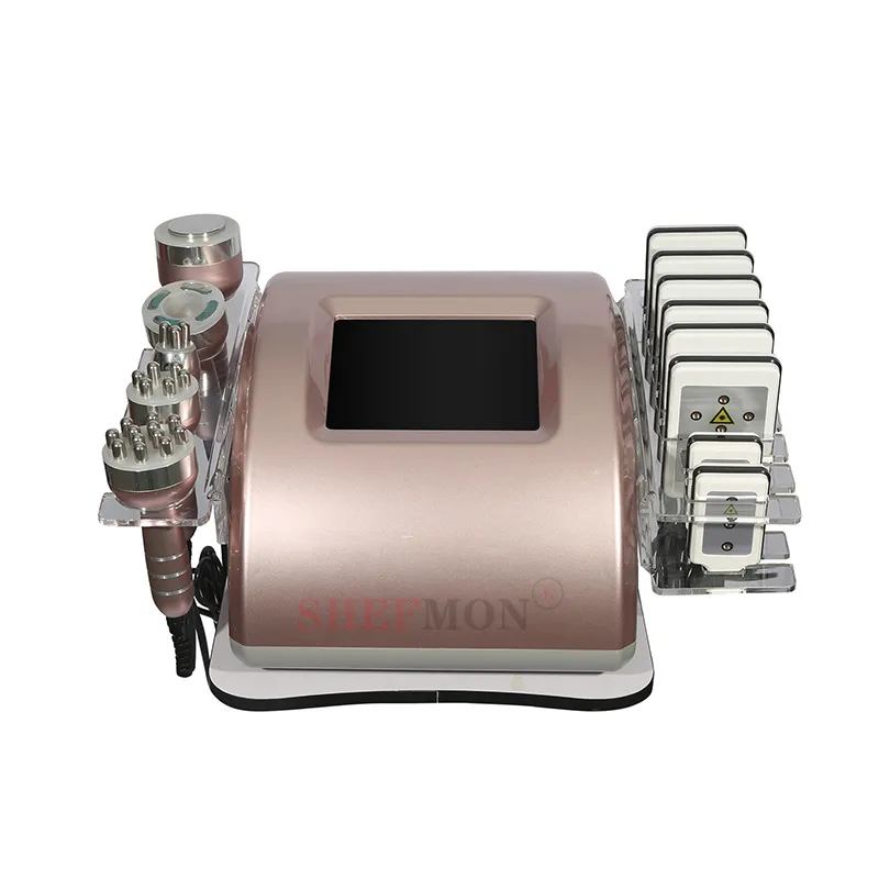 Máquina de reducción de grasa 6 en 1, máquina de liposucción multipolar, luz roja, lipolazer, estiramiento de la piel, máquina RF Cavit