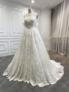 Abito da <span class=keywords><strong>sposa</strong></span> Vintage con scollo a cuore maniche rimovibili in pizzo occidentale abiti da <span class=keywords><strong>sposa</strong></span> per le donne - Product Image 2