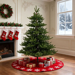 Árbol de Navidad Artificial Preiluminado con Tronco de Madera Real y Ramas Realistas - Product Image 1