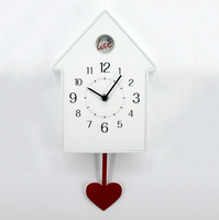 Horloge murale unique et moderne en forme de nichoir à oiseaux avec pendule en forme de cerf, décoration murale pour la maison, salon, chambre, cuisine
