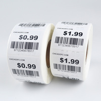 Étiquettes de prix personnalisées pour vêtements, autocollants blancs sur fond transparent, rouleaux d'étiquettes de prix pour la vente