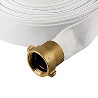 Tuyau d'incendie textile blanc 3 pouces 100 pieds avec raccords en laiton pour la lutte contre l'incendie