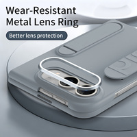 Étui de téléphone pliable avec verre trempé, sangle élastique pour poignet, béquille, protection intégrale antichoc pour iPhone Duo, élégant