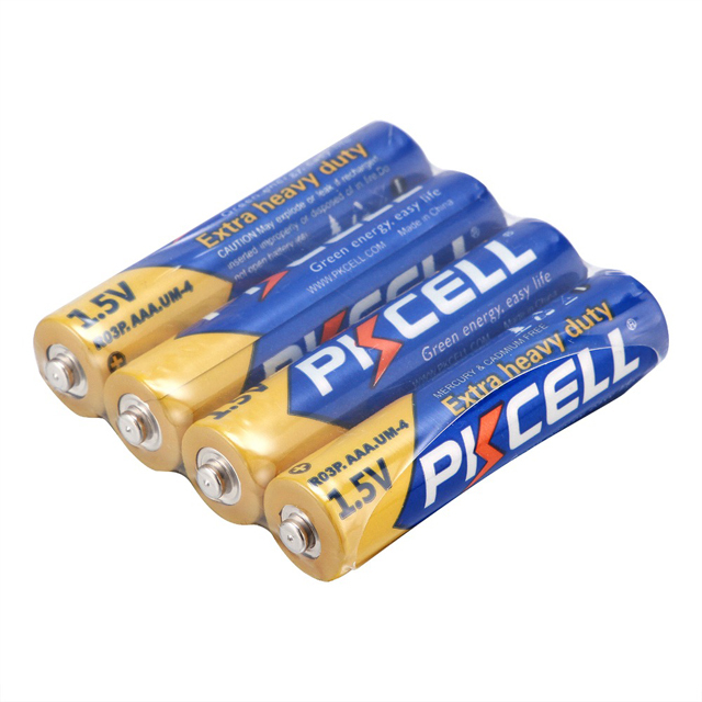 PKCELL R03P Super Heavy Duty Battery AAA UM-4 1.5V Primary Cell R03P Batteries for Consumer Electronics