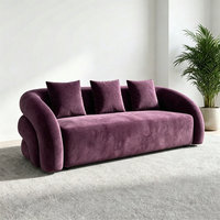 Canapé en tissu rembourré extensible moderne de qualité supérieure de 220 cm pour la maison, l'école, l'atelier, la villa