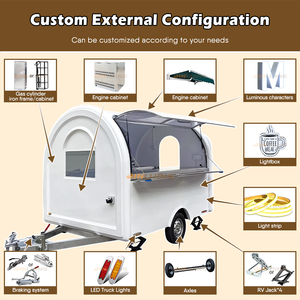 Jinlijing tùy chỉnh nhượng Bộ Gelato kem xe tải nhà bếp di động được trang bị đầy đủ foodtruck tuyết nón nhỏ màu hồng thực phẩm Trailer - Product Image 5